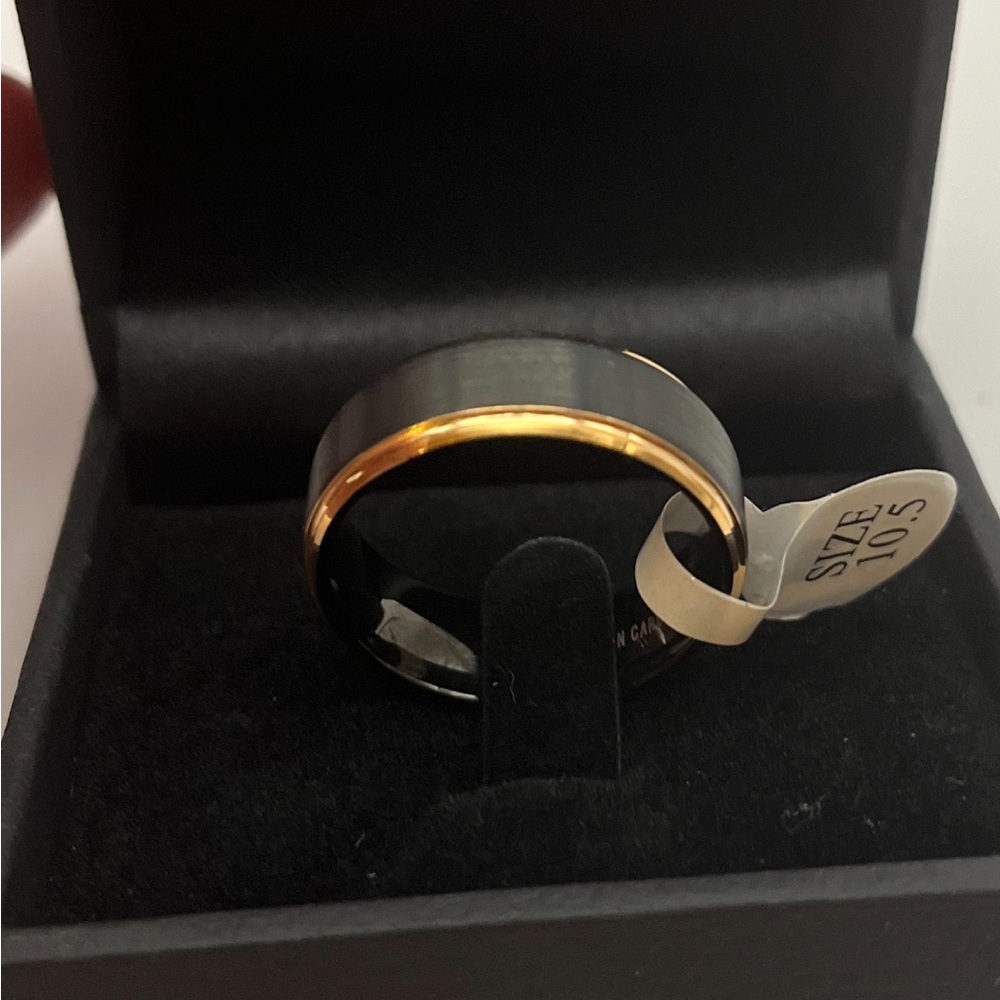 King Will Gold And Black Plated Tungsten Carbide 8mm Ring Size 10 New - Picture 3 of 16
